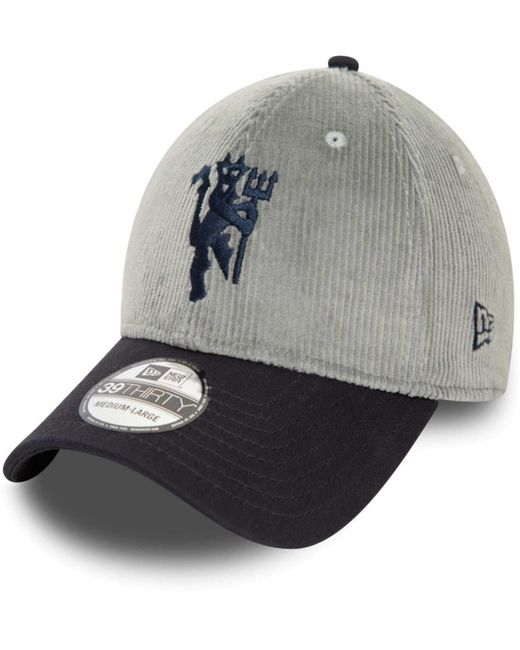 KTZ Gray Manchester United Corduroy 39thirty Flex Hat for men