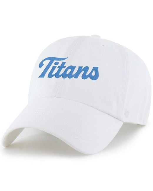 '47 White Tennessee Titans Script Clean Up Adjustable Hat for men