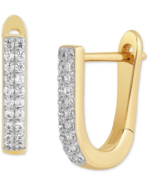Macy's Metallic Diamond Oval Hoop Earrings (1/8 Ct. T.w.