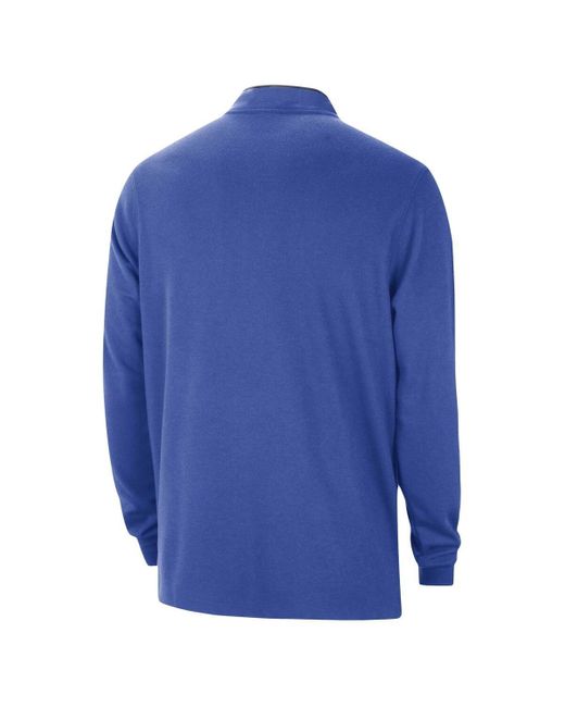 Nike Blue Dallas Mavericks Authentic Performance Half-zip Jacket for men
