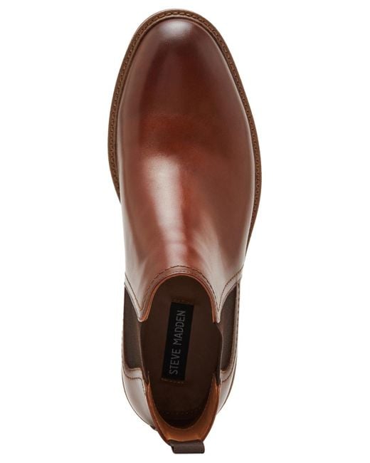 Steve Madden Brown Argyle Leather Chelsea Boot for men