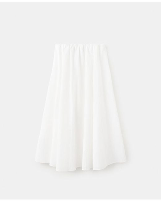 Mango White Flared Cotton Skirt