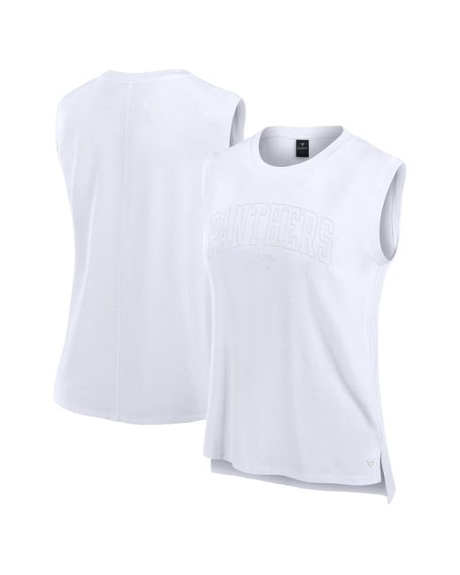 Fanatics White Carolina Panthers Studio Gym Tank Top