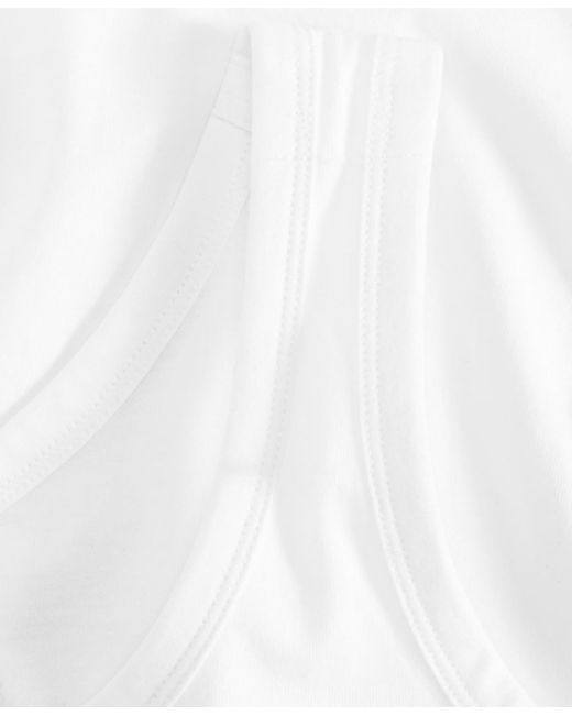 On 34th White Cotton Striped Scoop Tank Top