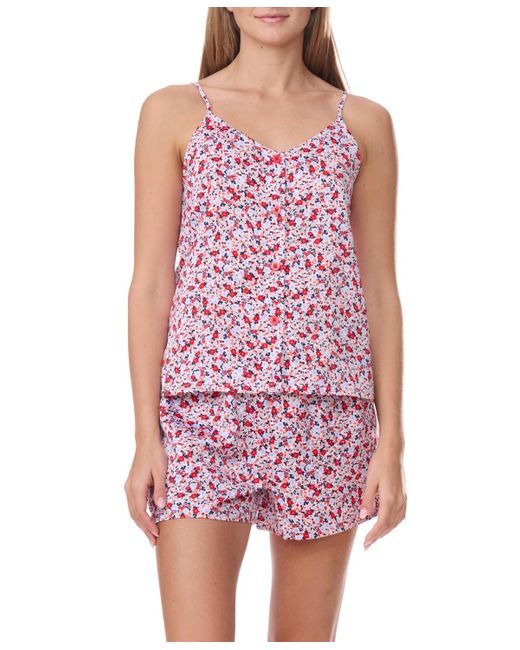 Tommy Hilfiger Red 2pc Cami And Boxer Pajama Set