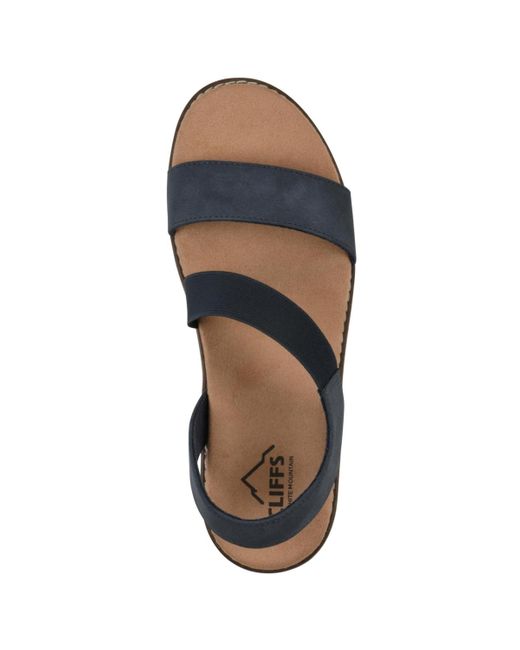 White Mountain Blue Tinnley Wedge Slip-on Sandals