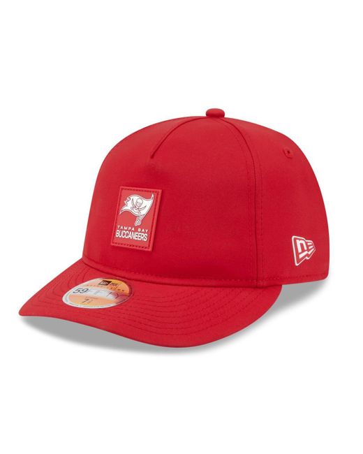 KTZ Red Tampa Bay Buccaneers 2025 Sideline Retro Crown 59fifty Fitted Hat for men