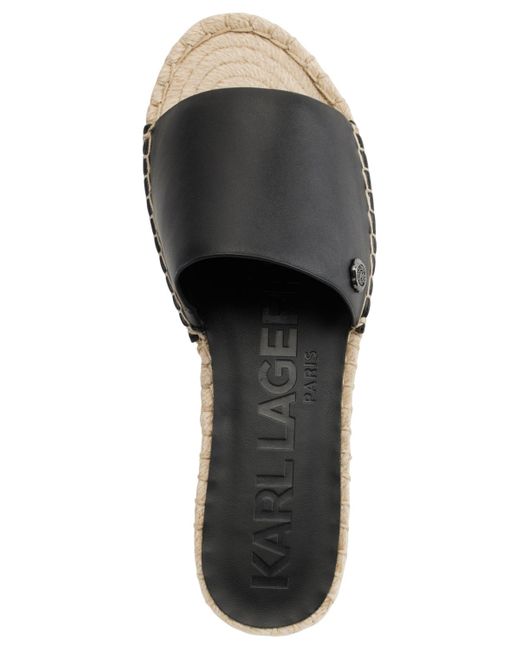 Karl Lagerfeld Black Carsten Espadrille Slide Sandals