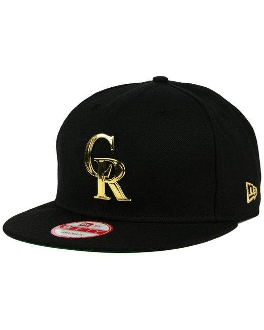 KTZ Black Colorado Rockies League O'gold 9fifty Snapback Cap for men