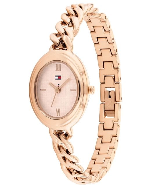 Tommy Hilfiger Metallic Quartz Tone Stainless Steel Chain Bracelet Watch