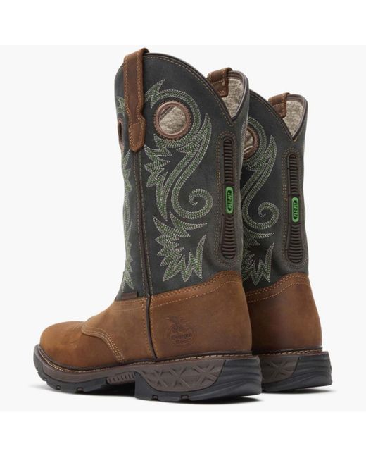 Georgia Boot Brown Carbo-tec Flx Waterproof Pull-on Work Boot for men