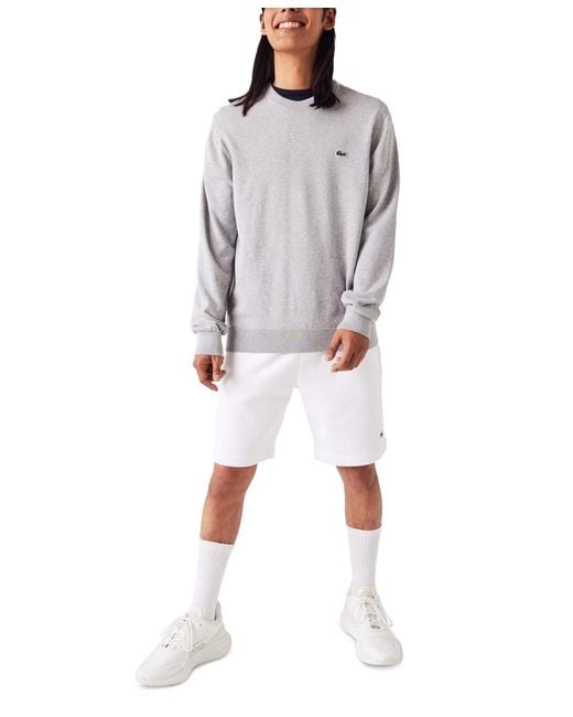 Lacoste Gray Solid Croc Sweater for men