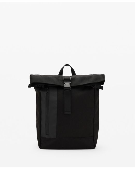 Mango Black Flap Backpack for men