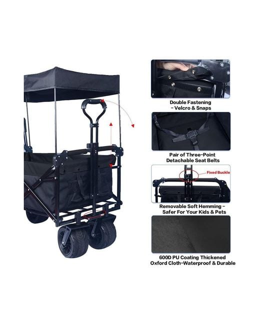 Mountaintop Black Collapsible Wagon