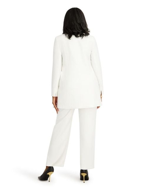 Kasper White Collarless Topper