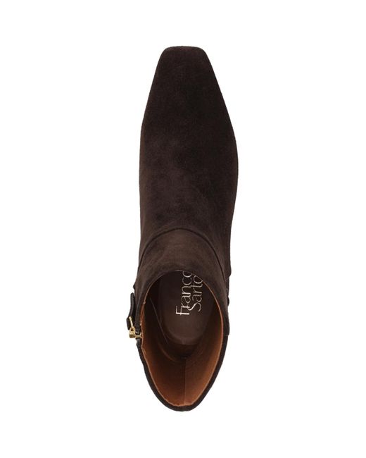 Franco Sarto Brown Saydie Square Toe Pull On Short Boots