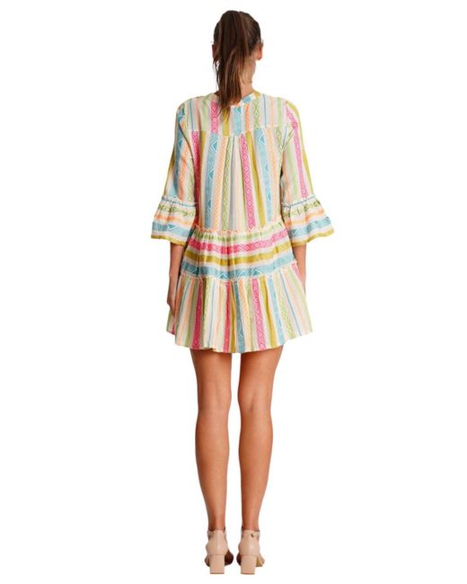 La Moda Clothing Multicolor Calypso Striped Kaftan