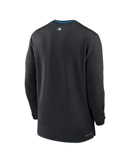 Nike Blue Miami Marlins Authentic Collection Performance Half-zip Top for men
