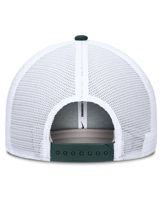 Nike Green/white Michigan State Spartans Rise Primetime Performance Trucker Adjustable Hat for men