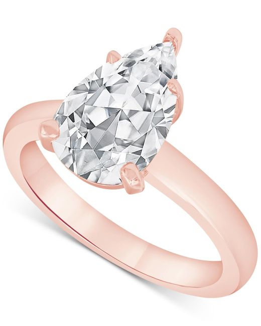 Badgley Mischka Pink Certified Lab Grown Diamond Pear Solitaire Engagement Ring (5 Ct. T.w.