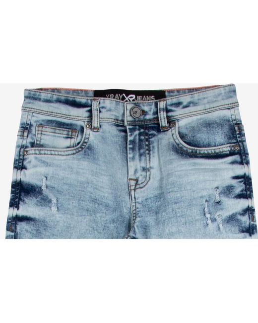Xray Jeans Blue Big Boy's Light Washed Distressed Stretch Jeans for men