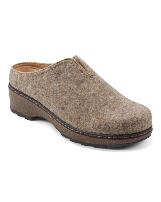 Earth Brown Kolia Slip-on Heeled Clogs