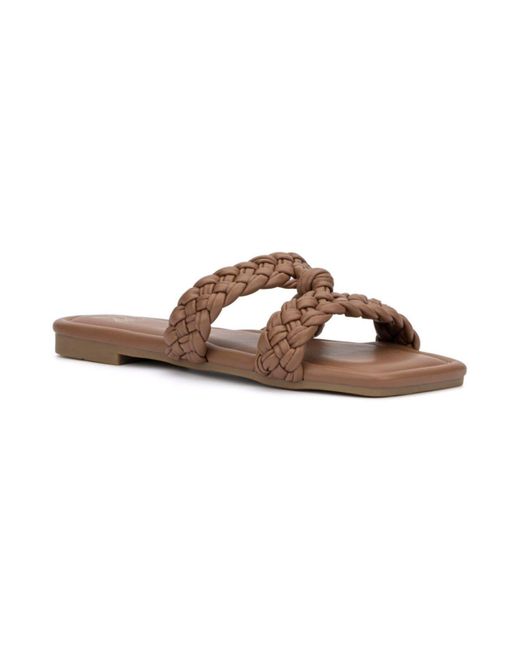 New York And Company Berta Braided Sandal In Brown Lyst