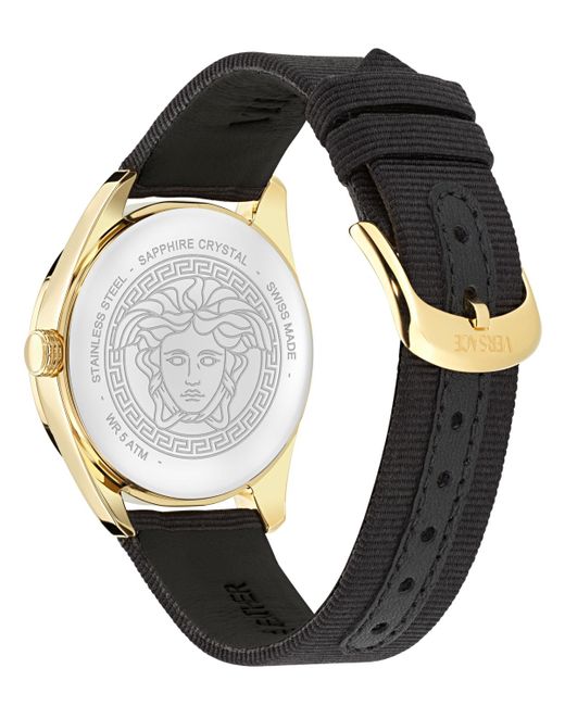 Versace Black Grosgrain Strap Watch 36mm