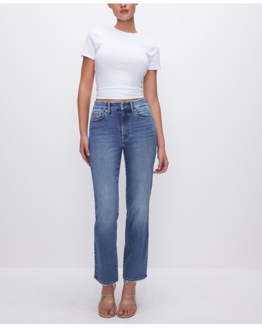 GOOD AMERICAN Blue Always Fits Good Legs Straight-leg Jeans