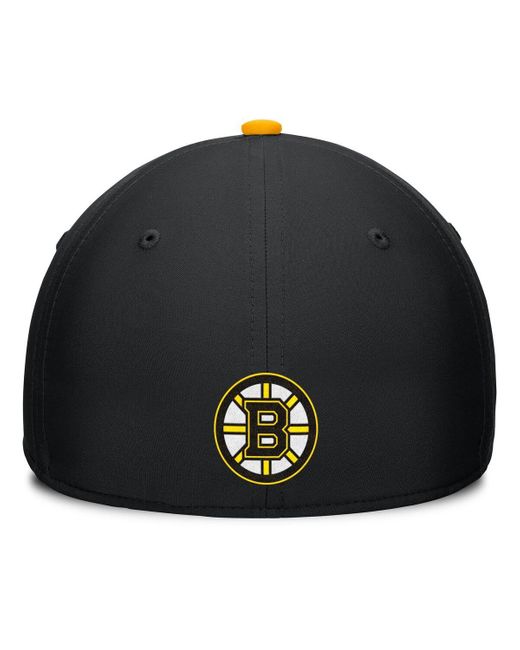 Fanatics Black/gold Boston Bruins Authentic Pro Rink Team Code Flex Hat for men