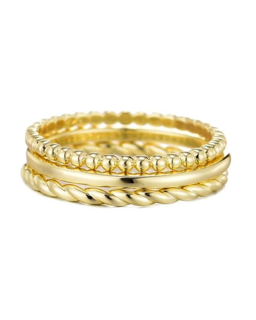 Adornia Metallic Plated Thin Stacking Band Set