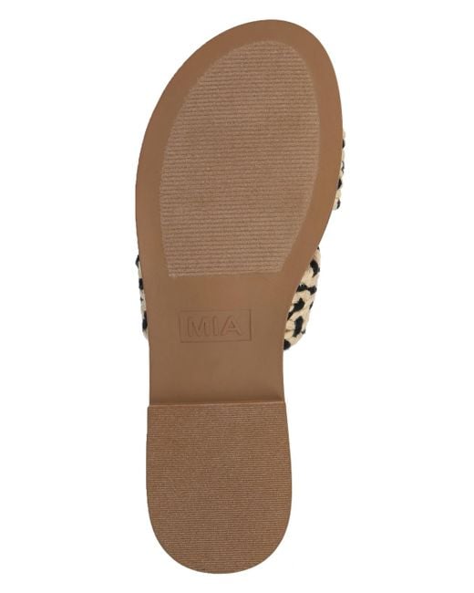 MIA Brown Poet Round Toe Flat Sandals