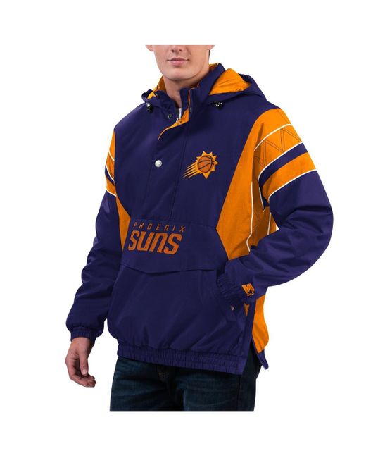 Starter Blue Phoenix Suns Home Team Hoodie Half-zip Jacket for men
