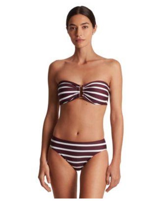 Ralph Lauren Multicolor Striped Ring Bandeau Bikini Top Hipster Bottoms