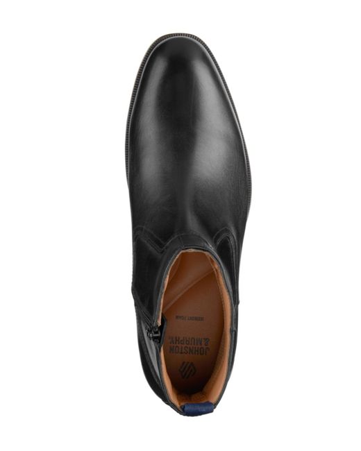 Johnston & Murphy Black Reeve Zip Boots for men