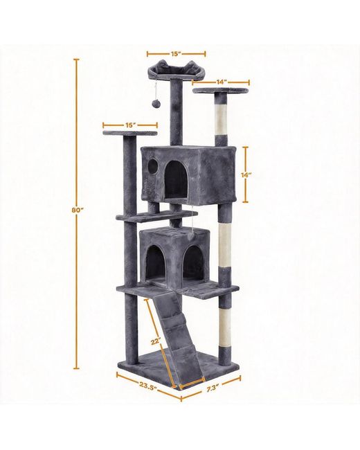 Aronkl White Multi-level Cat Tree Tower
