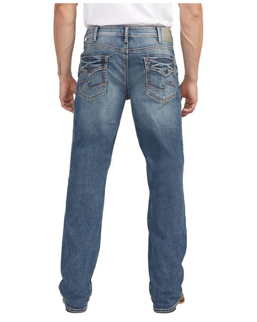 Silver Jeans Co. Zac Relaxed Fit Straight Leg Jeans in Blue for Men | Lyst