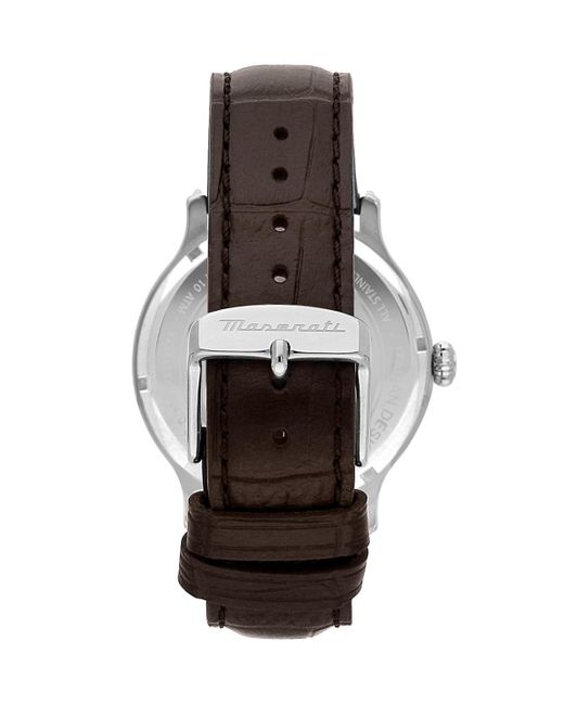 Maserati Blue Date Leather Watch for men
