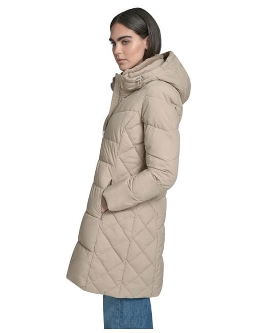Calvin Klein Natural Collar Hooded Puffer Coat