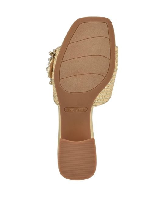 Nine West Metallic Geanila Block Heel Dress Sandals
