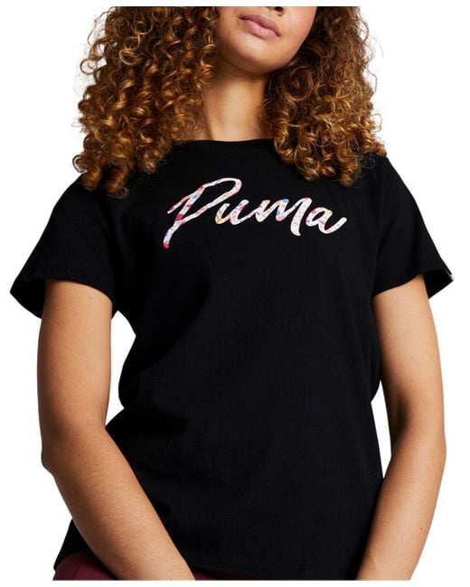 PUMA Black Live In Cotton Graphic Short-sleeve T-shirt