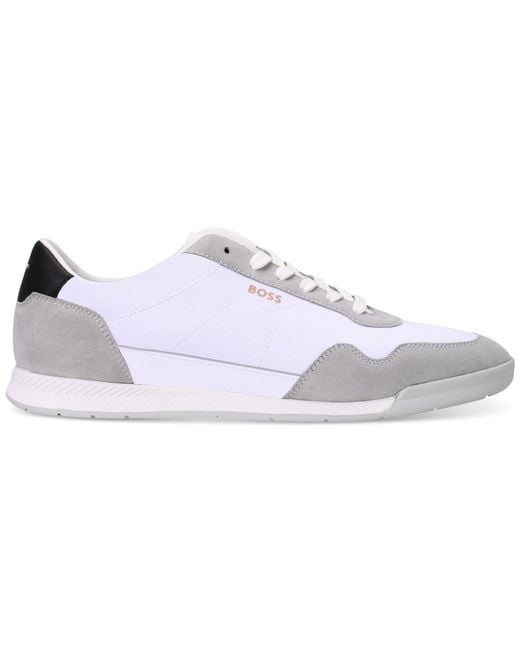 Boss White Titanium Runner Sneakers for men