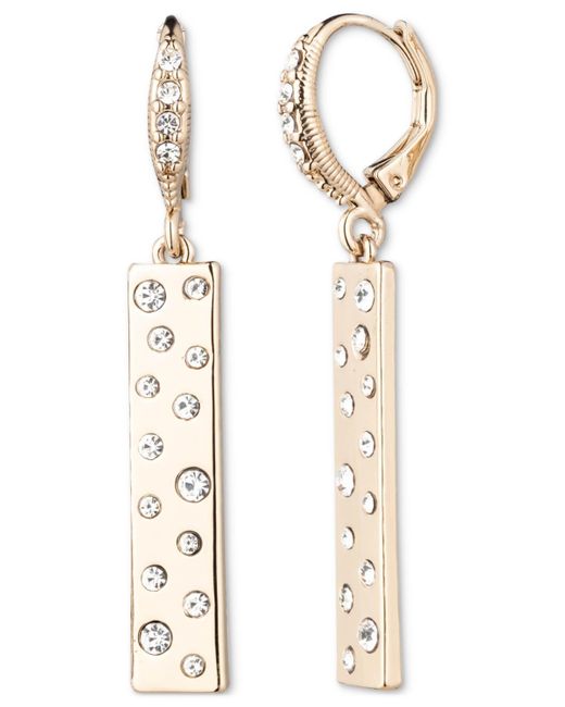 Givenchy White Gold-tone Crystal Scattered Linear Drop Earrings