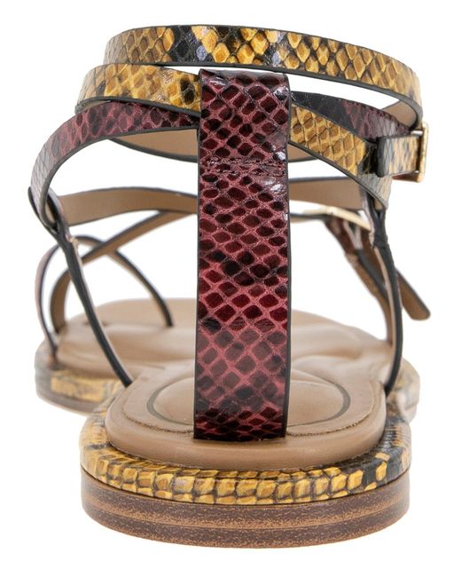 Kenneth Cole Metallic Paros Square Toe Flat Sandals