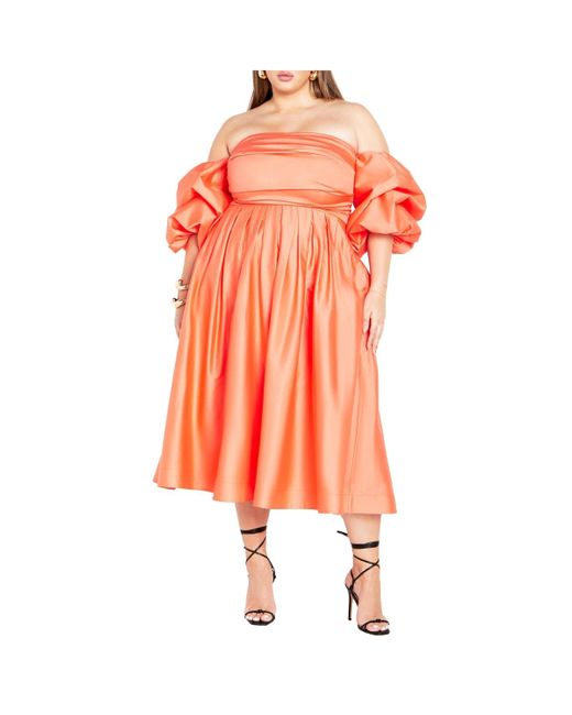 City Chic Orange Rosalee Dress