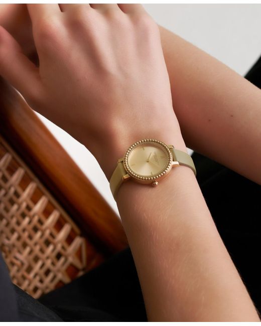 Olivia Burton Metallic Vintage-like Bead Leather Watch 30mm