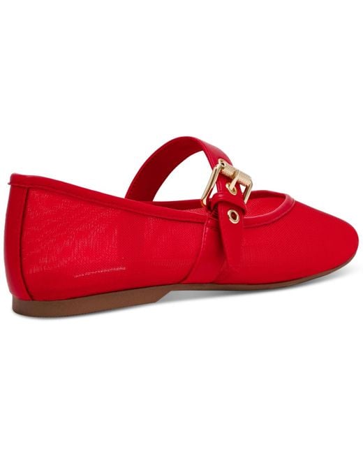 Dolce Vita Red Mulaney Mesh Buckle Mary Jane Flats