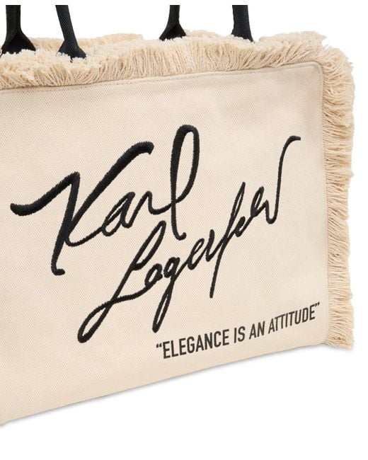 Karl Lagerfeld Natural Margot Market Medium Cotton Tote