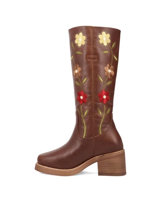 Dingo Brown Bloom Leather Boot