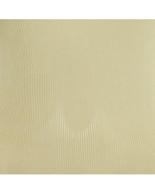 Pre-owned Burberry White Sage Green Stretch Knit Midi Dress